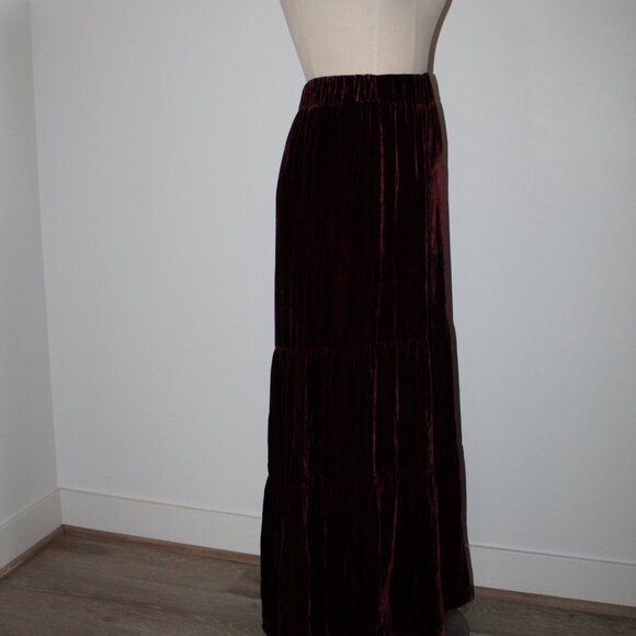 NWT Johnny Was Biya JW Los Angeles Black Velvet Tiered Wide Leg Pants Pant - Picture 6 of 8